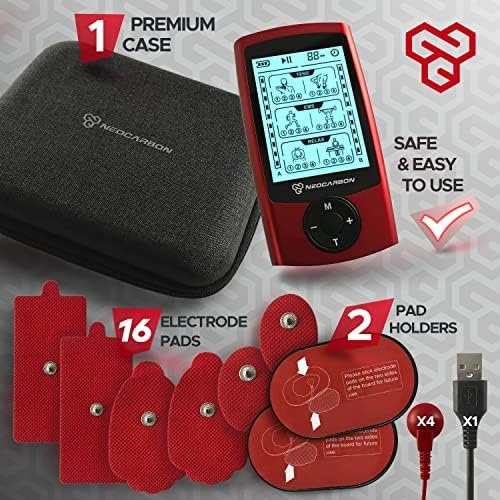 TENS Unit Muscle Stimulator, EMS Massager Machine for Shoulder, Neck, Sciatica and Back Pain Relief, Electronic Pulse Massage Physical Therapy, Red - Image 4
