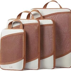 Compression Packing Cubes for Suitcase，CLUCI 4 Set Travel Essentials Organizer Bags for Luggage Travel Accessories