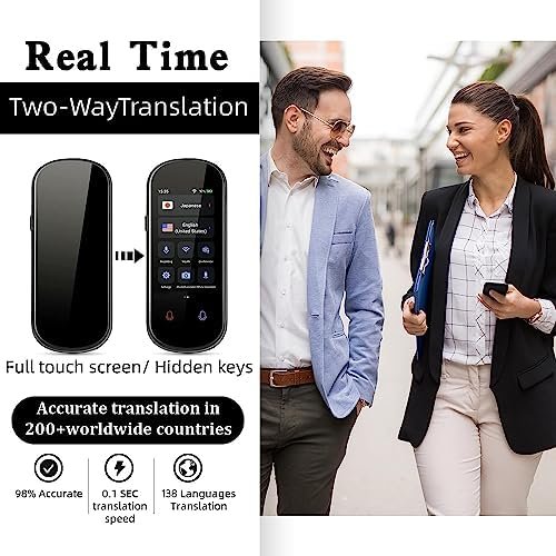 Instant Lanquage Translator Device,Electronic Foreign Language Translators,Two-Way Smart Voice and Photo Pocket Translator Real Time, 138 Languages Supported, Standy 180H, Portable Offline Translatio - Image 3