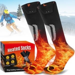 Heated Socks, Electric Heated Socks for Women Men, 4 Heat Settings Rechargeable Heating Socks with 360° Heating, Machine Washable Thermal Electric Socks Unisex Foot Warmer for Hunting Skiing Camping