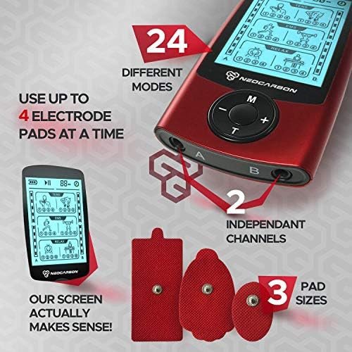 TENS Unit Muscle Stimulator, EMS Massager Machine for Shoulder, Neck, Sciatica and Back Pain Relief, Electronic Pulse Massage Physical Therapy, Red - Image 5