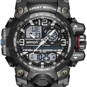 KXAITO Men's Watches Sports Outdoor Waterproof Military Watch Date Multi Function Tactics LED Face Alarm Stopwatch for Men 3133