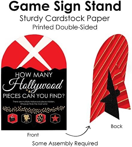 Big Dot of Happiness Red Carpet Hollywood - Movie Night Party Scavenger Hunt - 1 Stand and 48 Game Pieces - Hide and Find Game - Image 5