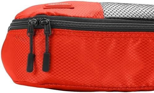 Amazon Basics 4 Piece Packing Travel Organizer Cubes Set - Slim, Red - Image 4