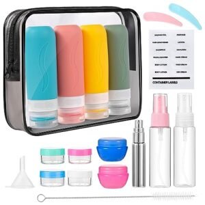 IMPORX 19 Pack Travel Size Toiletries Containers Refillable Perfume Bottles Tsa Approved Travel Toiletry Bag For Women Must Haves Accessories Travel Essentials