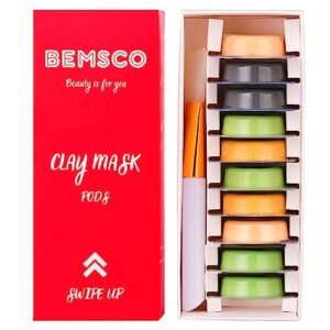 BEMSCO Clay Mask Set | Face Mask Skin Care | Dark Spot and Blackhead Remover | Facial Mask Skin Care Products | Clay Mask for Blackheads and Pores | Health and Beauty Gift Sets for Women 10 Pods