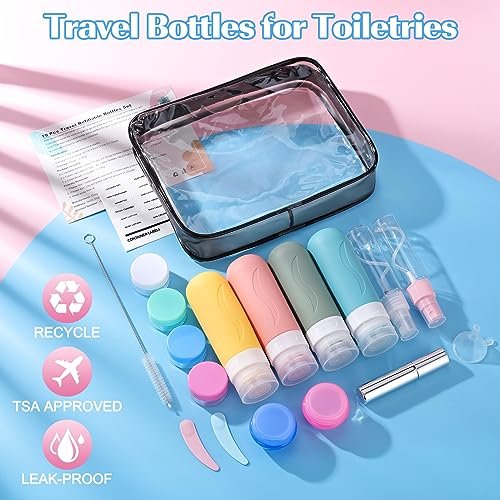 IMPORX 19 Pack Travel Size Toiletries Containers Refillable Perfume Bottles Tsa Approved Travel Toiletry Bag For Women Must Haves Accessories Travel Essentials - Image 7