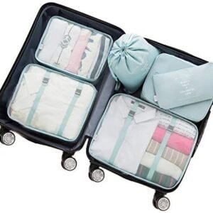 Adwaita 6 Set Packing Cubes, Travel Luggage Packing Organizers (Blue)