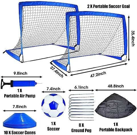Kids Soccer Goals for Backyard, 2 of 4' x 3' Portable Soccer Nets Training Equipment, Pop Up Soccer Net for Youth Outdoor Sports Games - Image 2