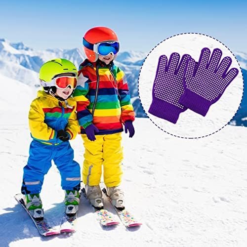 Whaline 9 Pairs Kids Anti-Skid Magic Gloves Stretchy Winter Warm Knitted Gloves Colorful Full Finger Grip Anti-Slip Children Gloves for Boys Girls Outdoor Sports - Image 7