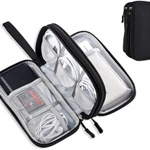 DDgro Electronics Travel Organizer, Tech Accessories Pouch Bag for Cables/Charger & Cords/Power Bank/Magic Mouse/Earphone (Small, Black)