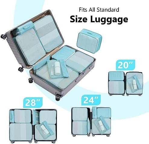Easortm Packing Cubes 9 Set, Travel Organizer Bags for Luggage Lightweight Suitcase Organizer Bags Set, Luggage Organizer for Travel Essentials.(Blue) - Image 6