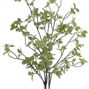 Ruidazon 2 pcs Artificial Greenery Stems, 41.3’’ Tall Fake Plants Branches Faux Greenery Ficus Twig Leaf for Home Garden Shop Office Desk Decoration