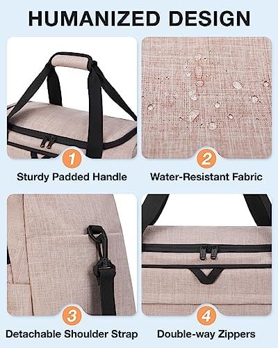 Weekender Bag for Women, BAGSMART 38L Carry on Overnight Bag, Gym Bag Personal Item Travel Bag with Trolley Sleeve, Shoe Bag,Pink-38L - Image 4