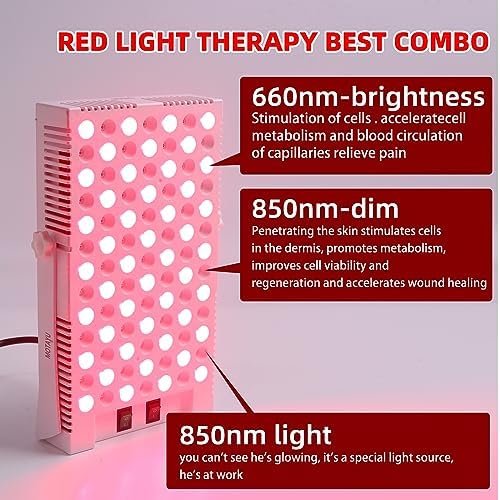Red Light Therapy Device lamp for Face Body.660nm and Near-Infrared 850nm LED Light Combo for Skin Beauty, Pain Relief of Muscles and Joints - Image 5