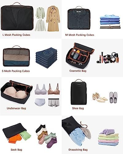 Packing Cubes, 8 Set Luggage Packing Organizers Travel Cubes Suitcase Organizer Bags Set for Travel Accessories - Image 4