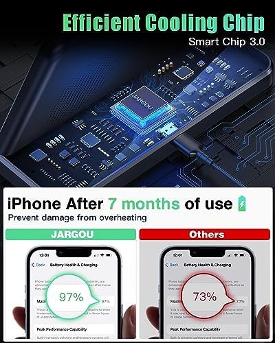 JARGOU 3 in 1 Wireless Charging Station Wireless Charger for iPhone 14 13 12 11 Pro Max/X/8 Charging Station for Multiple Devices for Apple Watch for AirPods 2/3/Pro/Pro 2 - Image 3