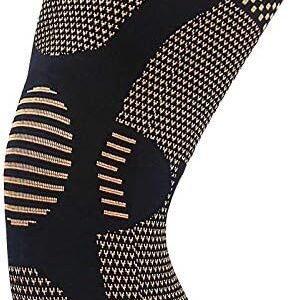 JIUFENTIAN Copper Knee Brace for Arthritis Pain and Support-Copper Knee Sleeve for knee pain Compression sleeve for Sports, Workout, Knee Pain Relief-Single
