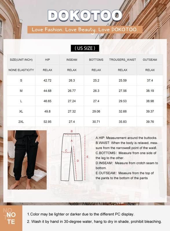 Dokotoo Womens 2023 Soft Casual Drawstring Tie Elastic Waist Loose Jogger Pants with Pockets - Image 5