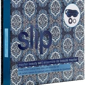 Slip Silk Beauty Sleepover Set - Mayfair - The Slipsilk Difference Highest Grade 22 Momme Mulberry Silk - 1x Silk Sleep Mask, 1x Large Silk Scrunchie, 1x Skinny Silk Hair Tie (3 Piece Silk Set)